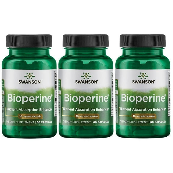 Swanson Bioperine 10 mg 60 Caps (3 Pack)