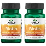 Swanson Biotin - Timed-Release 10,000 mcg 60 Tabs 2 Pack