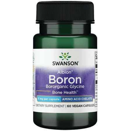 Swanson Boron Albion Bororganic Glycine, 6 mg, 60 Capsules