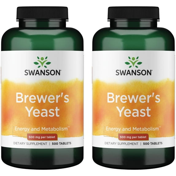 Swanson Brewer's Yeast 500 mg 500 Tabs 2 Pack