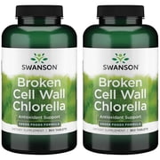 Swanson Broken Cell Wall Chlorella 500 mg 360 Vegan Tabs 2 Pack