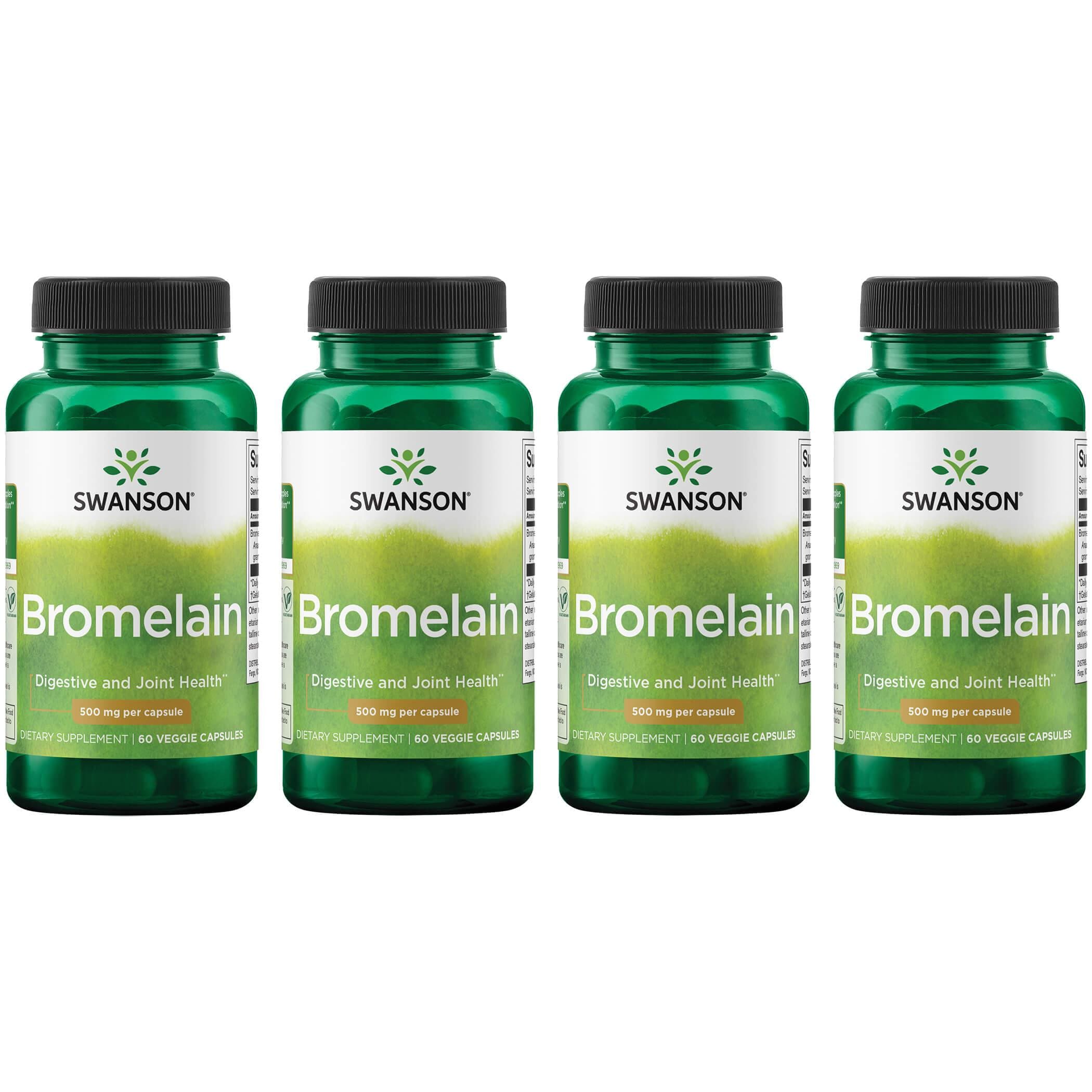 Swanson Bromelain 500 mg 60 Veg Caps 4 Pack