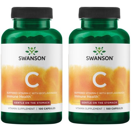 Swanson Buffered Vitamin C with Bioflavonoids 500 mg 100 Caps 2 Pack