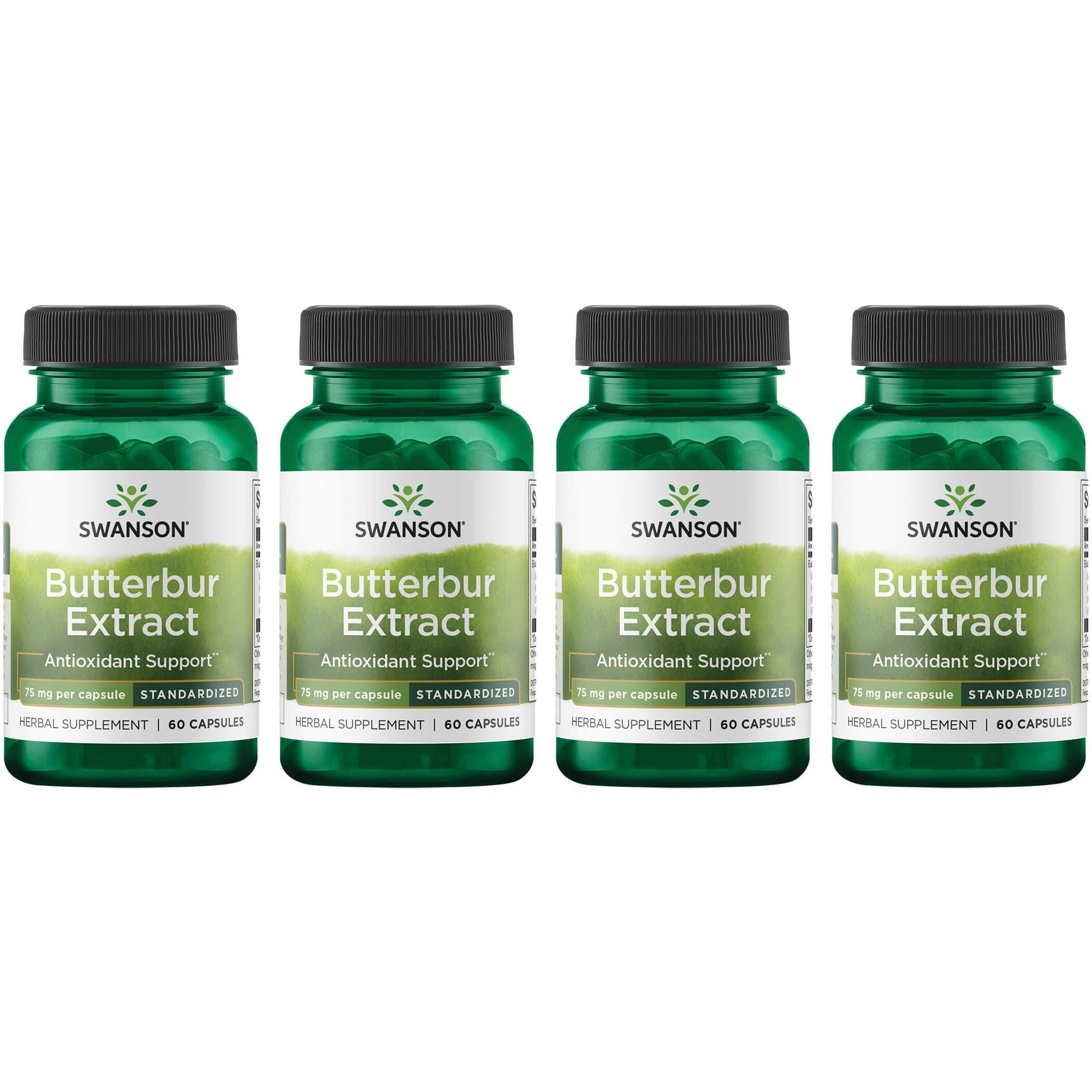 Swanson Butterbur Extract Standardized 75 mg 60 Caps 4 Pack