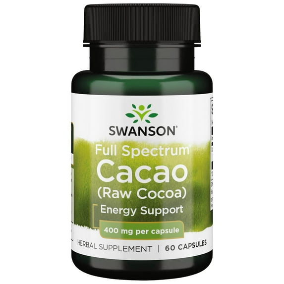 Swanson Cacao (Raw Cocoa) - Full Spectrum 400 mg 60 Capsules