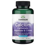 Swanson Calcium Carbonate, Aspartate and Citrate 500 mg 100 Tablets