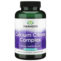 Swanson Calcium Citrate Complex Bone Muscle Nerve Health Blood Pressure Support Mineral Supplement 250 mg Calcium (from Citrate & Carbonate) 100 Capsules