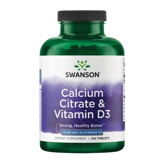 Swanson Calcium Citrate and Vitamin D 250 Tablets