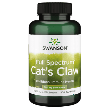 Swanson Full-Spectrum Cat's Claw - Herbal Supplement Promoting Digestive Health & Immune System Support - Natural Formula Supporting Joint Health - (100 Capsules, 500mg Each)