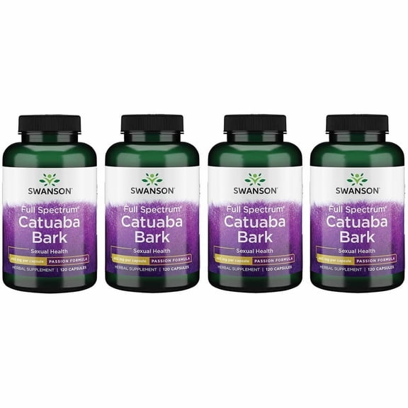 Swanson Full Spectrum Catuaba Bark 465 mg 120 Caps 4 Pack