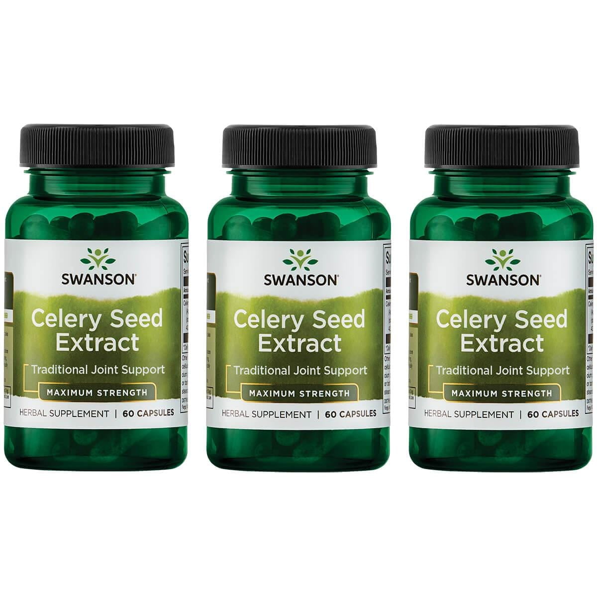 Swanson Celery Seed Extract Maximum Strength 150 mg 60 Caps 3 Pack