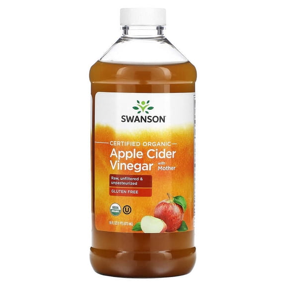 Swanson, Certified Organic Apple Cider Vinegar with Mother, 16 fl oz