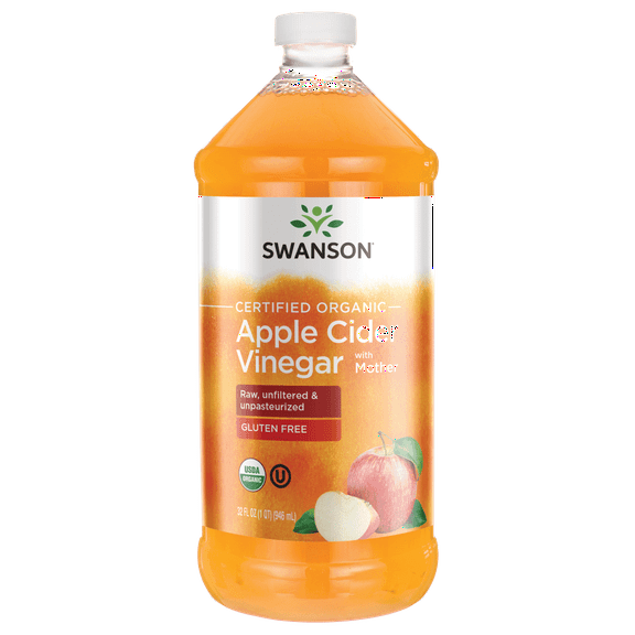 Swanson Certified Organic Apple Cider Vinegar with Mother 32 fl oz Liquid