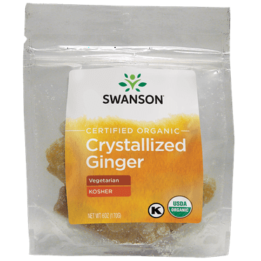 Swanson Certified Organic Crystallized Ginger 6 oz Package