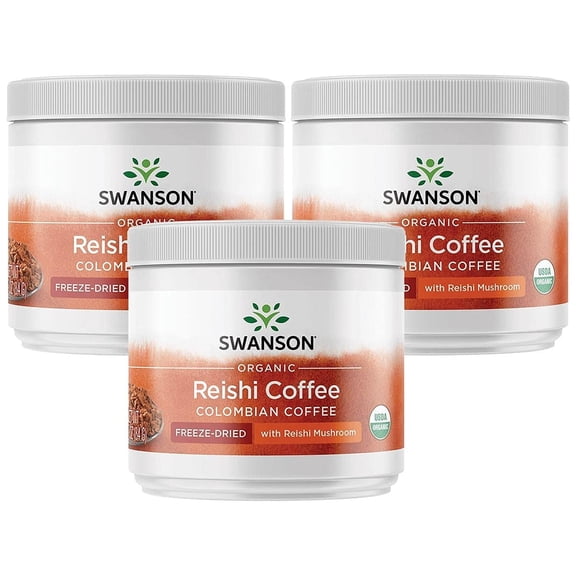 Swanson Certified Organic Ganoderma (Reishi) Coffee 3 Ounce (84 g) Jar (3 Pack)
