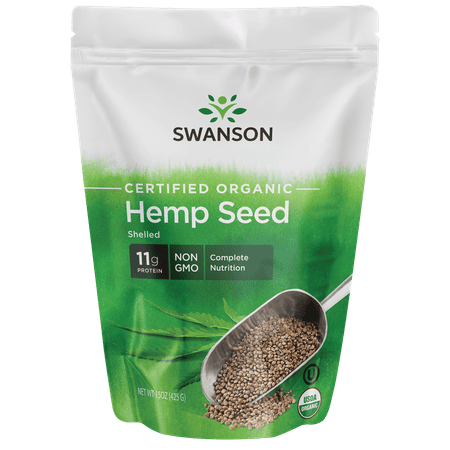 Swanson Certified Organic Hemp Seed Shelled 15 oz Package