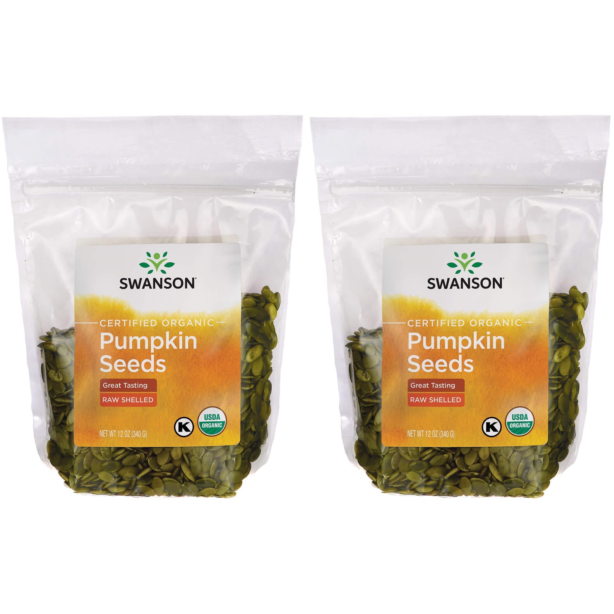 Swanson Certified Organic Pumpkin Seeds - Raw Shelled 12 oz Pkg 2 Pack