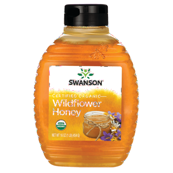 Swanson Certified Organic Raw Wildflower Honey 16 oz Liquid