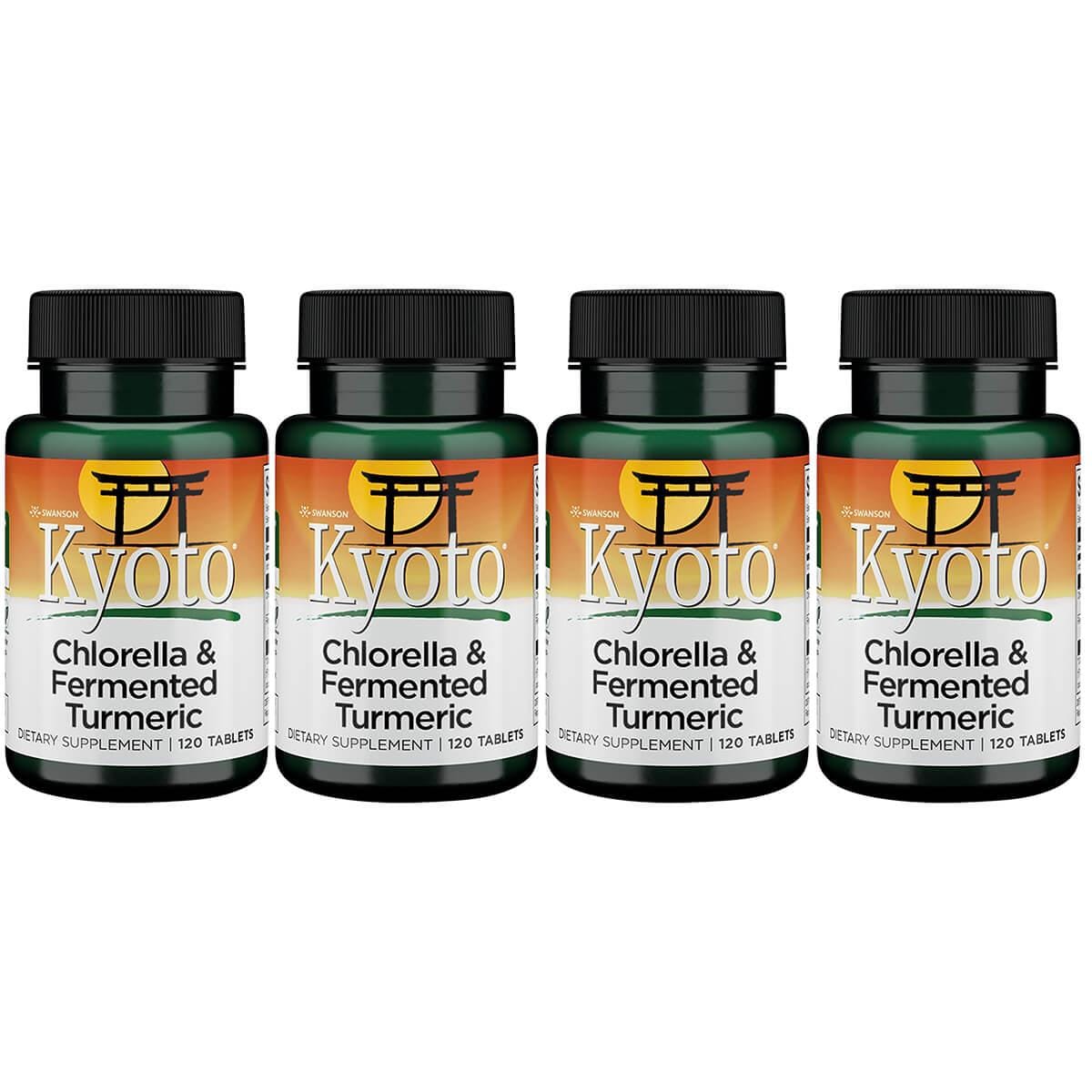 Swanson Chlorella & Fermented Turmeric 120 Tabs 4 Pack