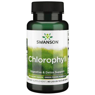Swanson Chlorophyll - Green Foods Formula Supporting The Body's Natural Cleansing & Deodorizing Process - Promotes Gut Health Support - (90 Liquid Veggie Capsules, 50mg Each)