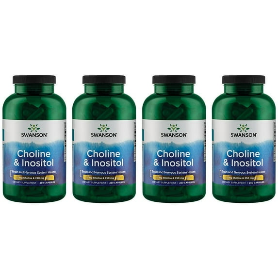 Swanson Choline & Inositol 250 Caps 4 Pack
