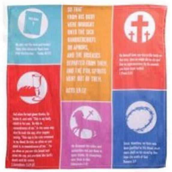 Swanson Christian Supply 147977 Healing Verse Symbols Prayer Cloth - Pack of 6
