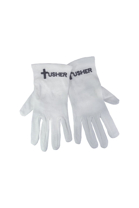 Swanson Christian Supply 150425 Gloves Usher With Cross White Cotton Med
