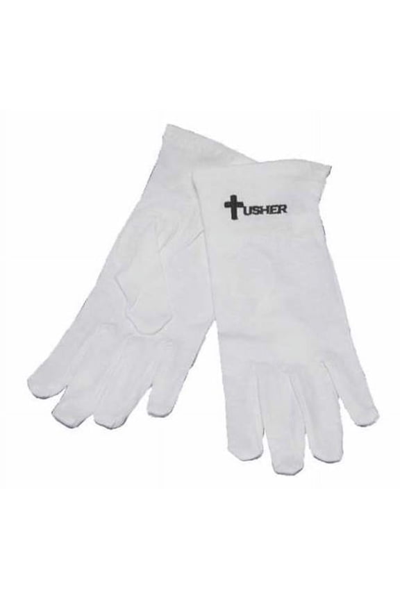 Swanson Christian Supply 150426 Gloves Usher With Cross White Cotton Large