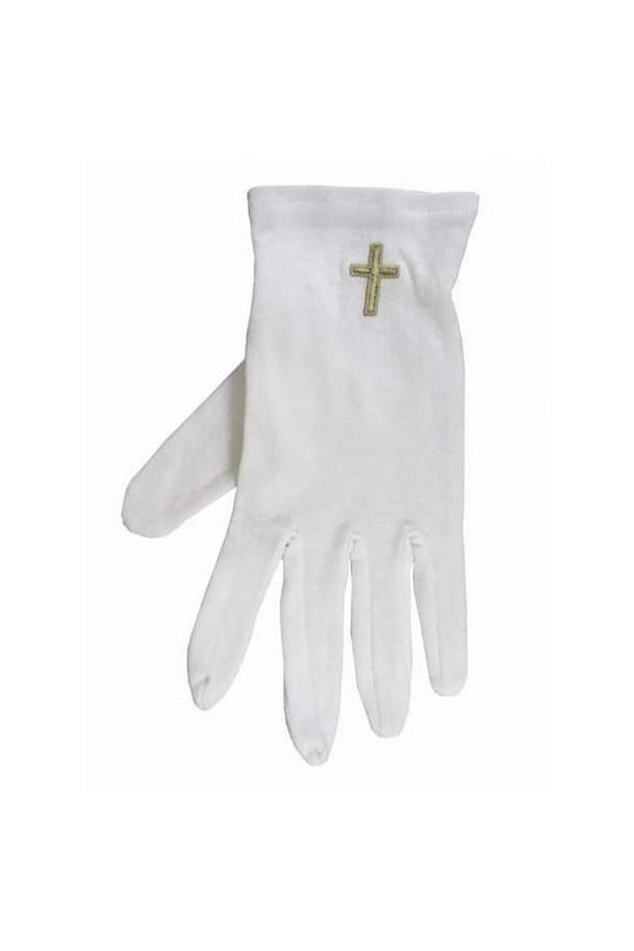 Swanson Christian Supply 154589 Gold Cross Cotton Extra Large Gloves