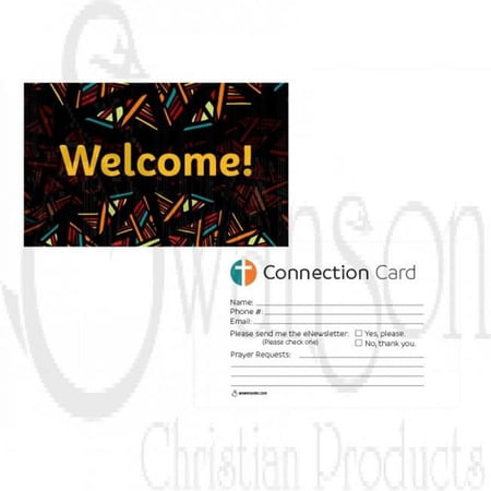 Swanson Christian Supply 15765X Visitor Card Welcome, Multi Color Pattern - Pack of 50