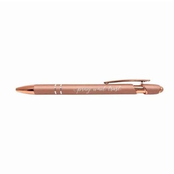 Swanson Christian Supply 21583X Soft Touch Wait Trust Gift Pen-Pray, Rose Gold
