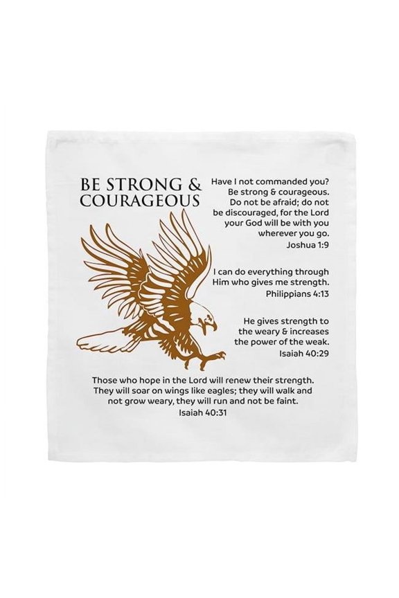 Swanson Christian Supply 264703 8 x 8 in. Prayers In My Pocket Strong & Courageous Cloth - Pack of 6