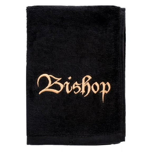 Swanson Christian Supply 272268 Towel - Bishop-Black with Gold Lettering