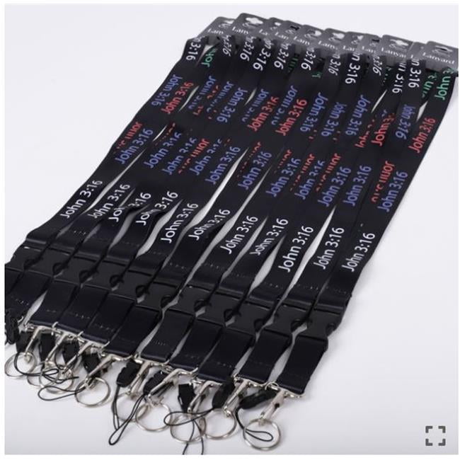Swanson Christian Supply 645796 Lanyard - John 3 - 16 - Multi Color - Pack of 12