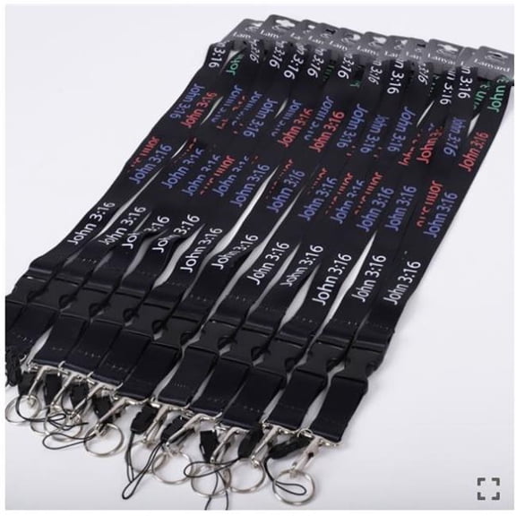 Swanson Christian Supply 645796 Lanyard - John 3 - 16 - Multi Color - Pack of 12