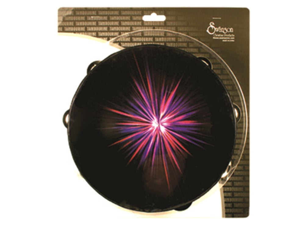 Swanson Christian Supply 77190 10 in. Tambourine-Starburst-Purple 8 Pairs of Cymbals Instrument