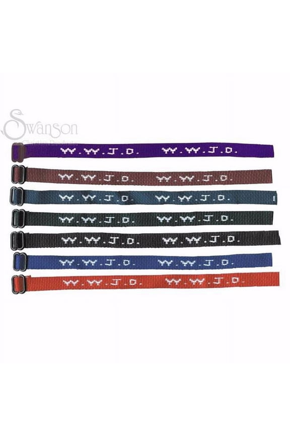 Swanson Christian Supply 80427 Assorted WWJD Woven Bracelet - Pack of 150