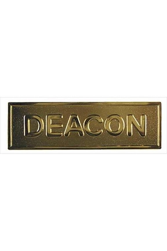Swanson Christian Supply 80621 Badge Deacon Pin Back Rectangle Brass