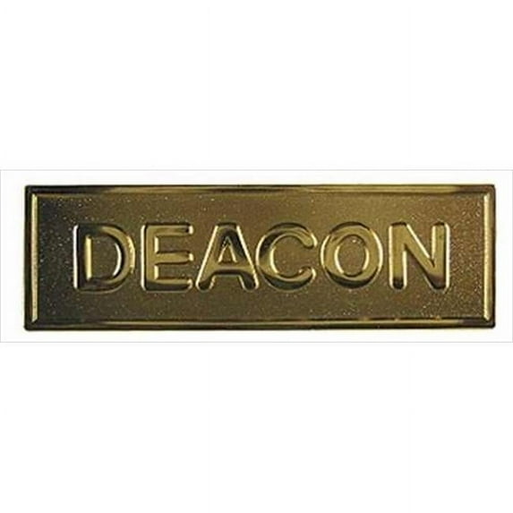 Swanson Christian Supply 80621 Badge Deacon Pin Back Rectangle Brass