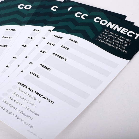 Welcome/Connect Card-Green (Pack Of 50)