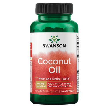 Swanson EFAs Coconut Oil Made with Certified Organic Coconut Oil (1000mg, 60 Softgels)