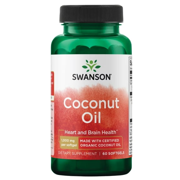 Swanson EFAs Coconut Oil Made with Certified Organic Coconut Oil (1000mg, 60 Softgels)