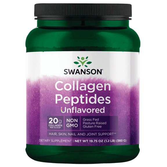 Swanson Collagen Peptides Unflavored 19.75 oz Pwdr