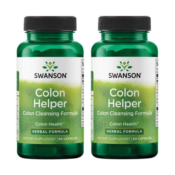 Swanson Colon Helper - Promotes Digestive Health using Vervain, Goldenseal Root, Slippery Elm Bark & More - Herbal Supplement Aiding Healthy Eliminations - (60 Capsules) 1 Pack (2 Pack)