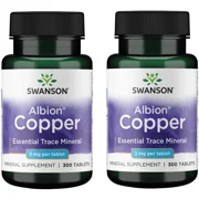 Swanson Copper Antioxidant Immune System Red Blood Cell Support Mineral Supplement copper chelate 2 mg 300 Tabs 2 Pack