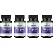 Swanson Copper Antioxidant Immune System Red Blood Cell Support Mineral Supplement copper chelate 2 mg 300 Tabs 4 Pack