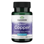 Swanson Copper Antioxidant Immune System Red Blood Cell Support Mineral Supplement copper chelate 2 mg 300 Tabs