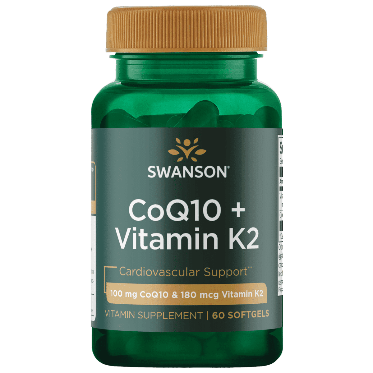 Swanson Coq10 + Vitamin K2 60 Softgels