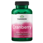 Swanson Cranberry 20:1 Herbal Supplement, Helps Promote Healthy Urinary Tract & Kidney Function, 180 Softgels