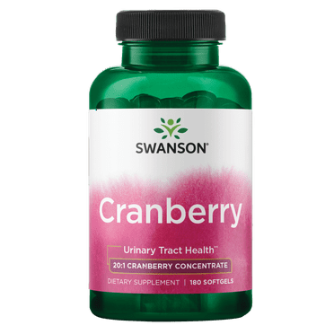 Swanson Cranberry 20:1 Herbal Supplement, Helps Promote Healthy Urinary Tract & Kidney Function, 180 Softgels